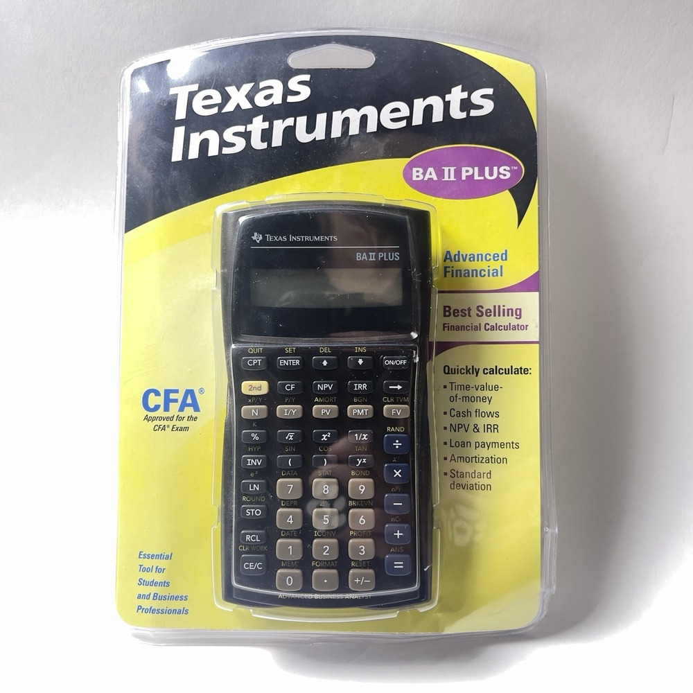 Texas Instruments BA II PLUS Financial Calculator Sealed NOS Vintage 2003 READ